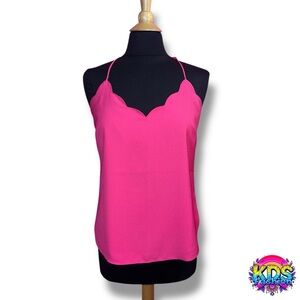 J. Crew Pink Scallop Tank Top